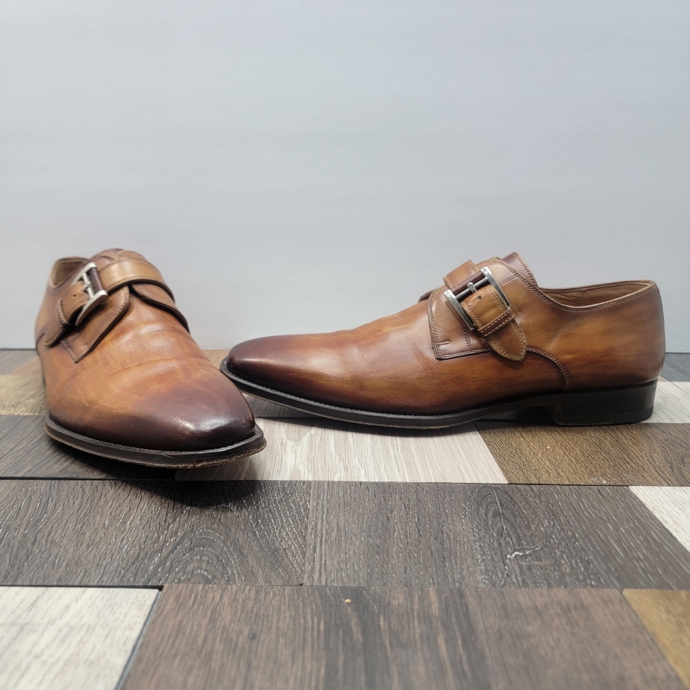 Men's 10.5M Magnanni Hermosa Shoe Monk Straps Brown Leather